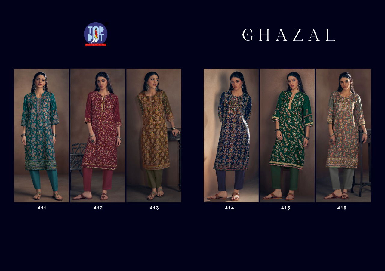 Ghazal Festive Wear Heavy Wholesale Designer Kurtis Pashmina Catalog